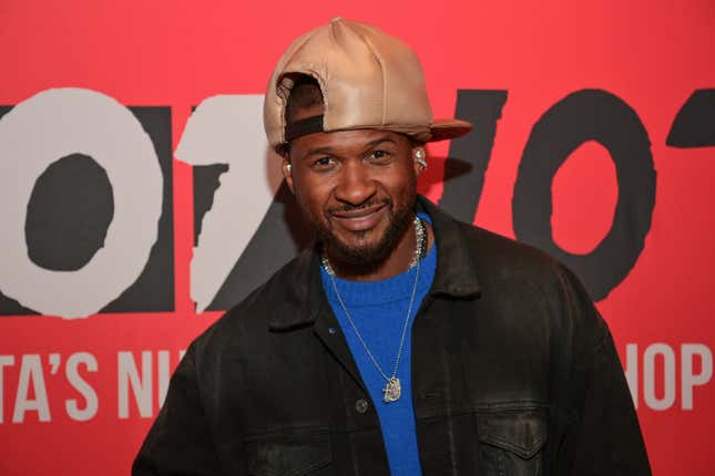 Usher visits the “Posted On The Corner” radio show featuring Usher on April 17, 2024 in Atlanta, Georgia.