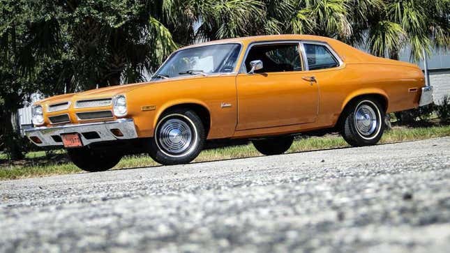 An orange 1973 Pontiac Ventura