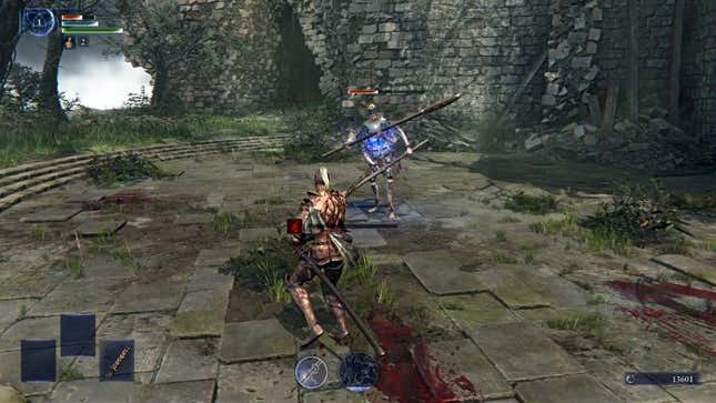 The Executor approaches an enemy with their sword at the ready.