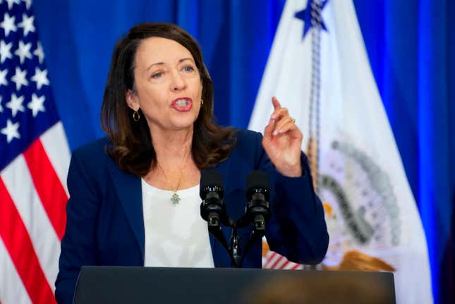 FILE - Sen. Maria Cantwell, D-Wash., speaks at an event, Aug. 15, 2023, in Seattle. TikTok&#39;s extensive lobbying campaign is the latest tech industry push since the House passed legislation that would ban the popular app if its China-based owner doesn&#39;t sell its stake. Cantwell, the Senate Commerce Committee Chairwoman, has so far been reluctant to embrace the TikTok bill, calling for hearings first and suggesting that the Senate may want to rewrite it. (AP Photo/Lindsey Wasson, File)