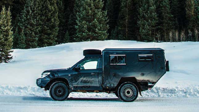 A Toyota Land Cruiser converted into an RV