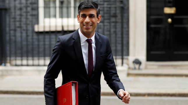 Chancellor of the Exchequer Rishi Sunak leaves Downing Street, following the outbreak of the coronavirus disease (COVID-19), London, Britain, May 4, 2020.