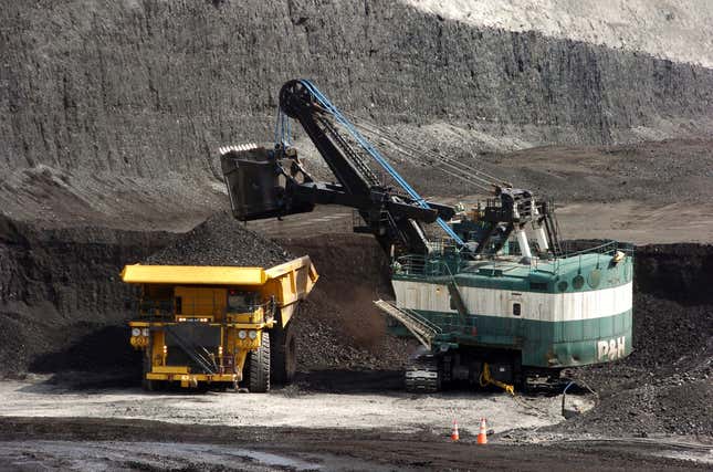 FILE - A mechanized shovel loads a haul truck that can carry up to 250 tons of coal at the Spring Creek coal mine, April 4, 2013, near Decker, Mont. On Wednesday, Feb. 21, 2024, a U.S. appeals court struck down a judge&#39;s 2022 order that imposed a moratorium on coal leasing from federal lands. (AP Photo/Matthew Brown, File)