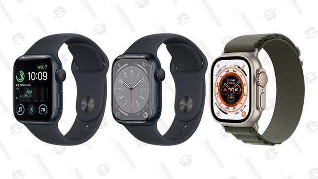 Apple Watch SE GPS | Starts at $249 | Amazon
Apple Watch Series 8 GPS | Starts at $399 | Amazon
Apple Watch Ultra GPS + Cellular | Starts at $799 | Amazon