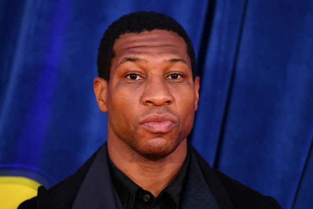 American actor Jonathan Majors poses on the red carpet on arrival to attend the world premiere of the film ‘The Harder They Fall’ on the opening day of the 2021 BFI London Film Festival in London on October 6, 2021. 