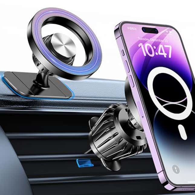 Image for article titled Kaistyle for Magsafe Car Mount【20 Strong Magnets】Magnetic Phone Holder for Car Phone Holder Mount Dash【360°】Cell Phone Holders for Your Car Accessories for Women Men iPhone 16 Pro Max 15 14 13 12 Plus, Now 33% Off