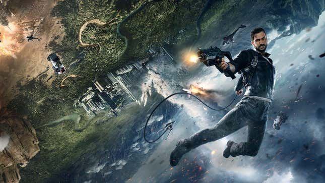 Key art of Rico Rodriguez in Just Cause 4.