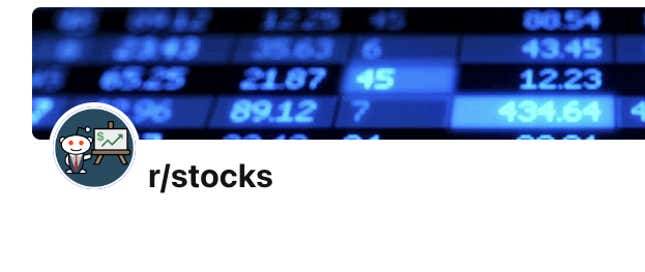 Die r/stocks Homepage.