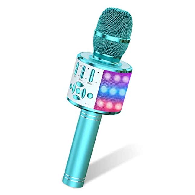 Image for article titled Amazmic Kids Karaoke Microphone Machine Toys for Girls Bluetooth Microphone with LED Light, Now 23% Off