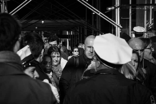 Pedestrians in midtown Manhattan.