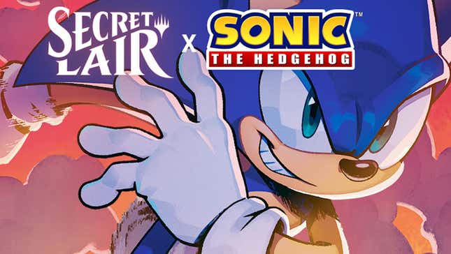 Sonic running with a cheeky grin.