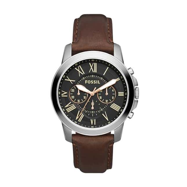 Image for article titled Fossil Men&#39;s Grant Quartz Stainless Steel and Leather Chronograph Watch, Now 18% Off