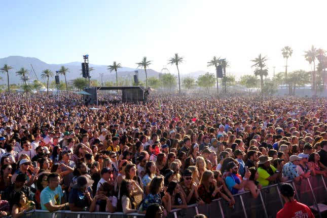 A view of the crowd during 2018 Coachella Valley Music And Arts Festival Weekend 1 at the Empire Polo Field on April 14, 2018 in Indio, California. (Photo by Frazer Harrison/Getty Images for Coachella)