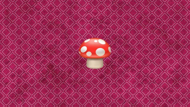 An emoji of a mushroom is shown.
