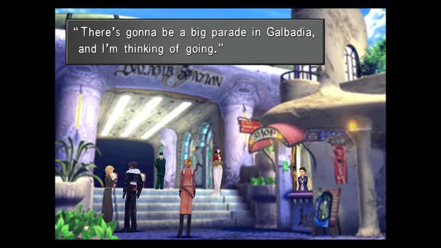 An NPC tells Squall that there's going to be a parade in Galbadia.