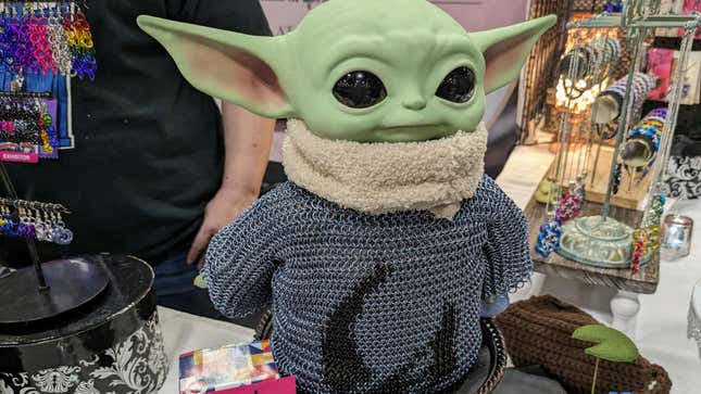 Baby Yoda wears chainmail.