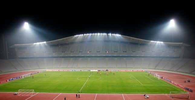 Ataturk Olympic Stadium—shown here in 2006—was used to host the 2005 UEFA Champions League final.