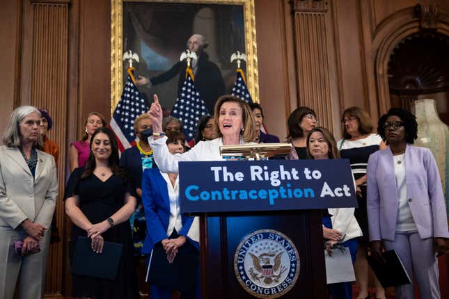 House Speaker Nancy Pelosi (D-Calif.) speaks during a press conference on The Right to Contraception Act at the U.S. Capitol July 20, 2022.