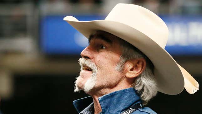Yellowstone Actor Forrie J. Smith looks on during the PBR Pluto TV Invitational, on February 22nd, 2022, at the Crypto.com Arena in Los Angeles, California.