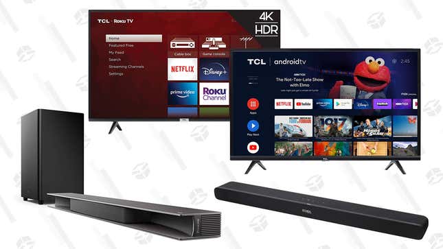 TCL 43-inch 4K UHD Smart LED TV | $220 | Amazon
TCL 40-inch Class 3-Series HD LED Smart Android TV | $180 | Amazon
TCL Alto 8i 2.1 Channel Dolby Atmos Sound Bar | $100 | Amazon
TCL Alto 9+ 3.1 Dolby Atmos Sound Bar with Subwoofer | $240 | Amazon