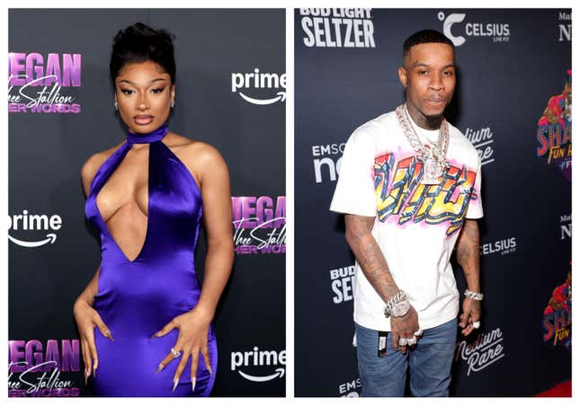 Megan Thee Stallion (derecha) y Tory Lanez (izquierda) para Getty Images