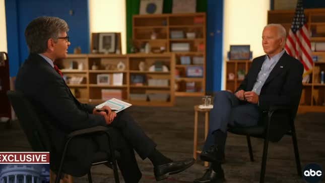 George Stephanopoulos and President Joe Biden