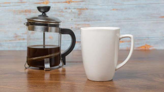 French Press and Coffee Mug