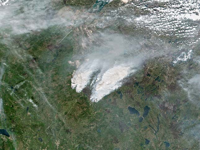 Image for article titled The destructive power of wildfires, seen from space