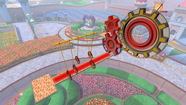 A sky view of a cog-themed level.