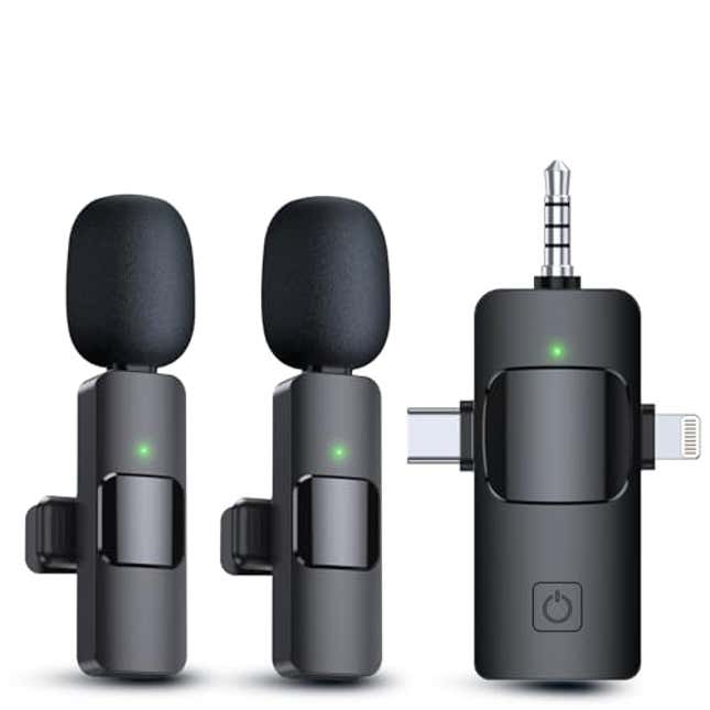 Image for article titled PQRQP 3 in 1 Wireless Lavalier Microphones for iPhone, Now 25% Off