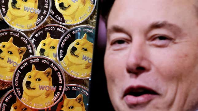 Elon Musk next to Dogecoin.