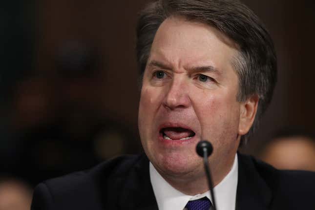 WASHINGTON, DC - SEPTEMBER 27: Judge Brett Kavanaugh testifies to the Senate Judiciary Committee during his Supreme Court confirmation hearing in the Dirksen Senate Office Building on Capitol Hill September 27, 2018 in Washington, DC. Kavanaugh was called back to testify about claims by Christine Blasey Ford, who has accused him of sexually assaulting her during a party in 1982 when they were high school students in suburban Maryland. (Photo by Win McNamee/Getty Images)