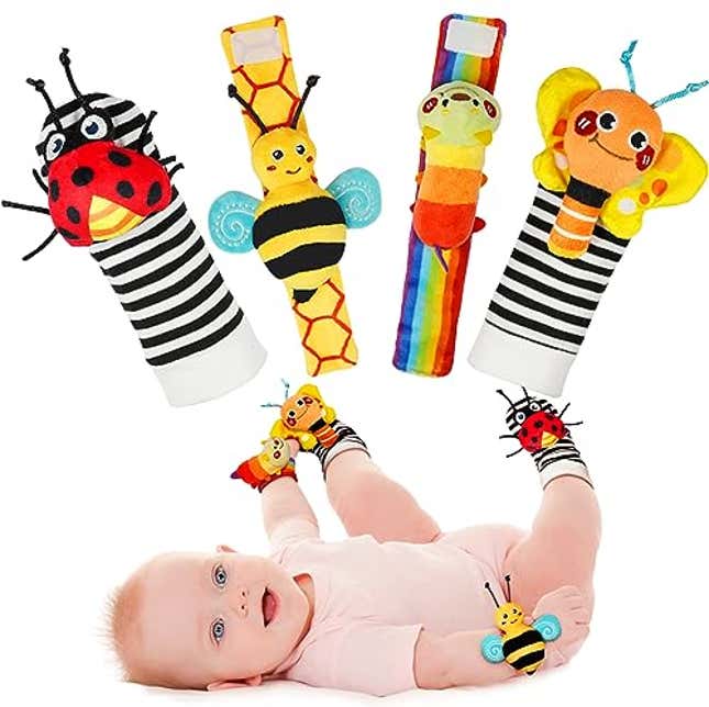 Image for article titled Infinno Baby Wrist Rattle Socks and Foot Finder Set, Now 38% Off