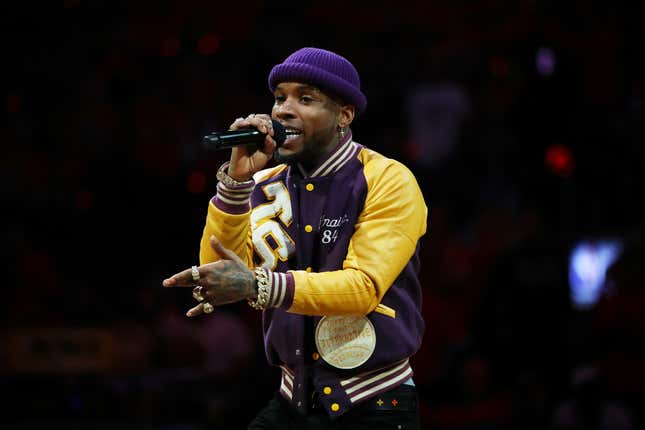 Torey Lanez performs during Game Five of the 2019 NBA Finals between the Golden State Warriors and the Toronto Raptors at Scotiabank Arena on June 10, 2019 in Toronto, Canada.