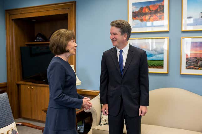 Image for article titled Trump Officials Knew Susan Collins Would Vote for Kavanaugh, Called Her a 'Cheap Date'