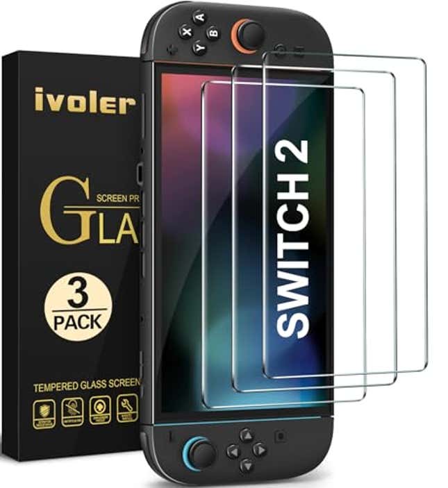 Image for article titled ivoler 3-Pack Screen Protector Tempered Glass for Nintendo Switch 2 Model 2025, Now 13% Off