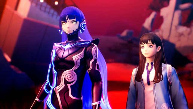 Shin Megami Tensei V's protagonists stand amidst the ruins of humanity. 