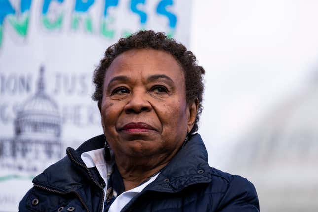 UNITED STATES - JANUARY 26: Rep. Barbara Lee, D-Calif., attends a news conference with the Pro-Choice Caucus on the reintroduction of the "Equal Access to Abortion Coverage in Health Insurance (EACH) Act, outside the U.S. Capitol on Thursday, January 26, 2023.