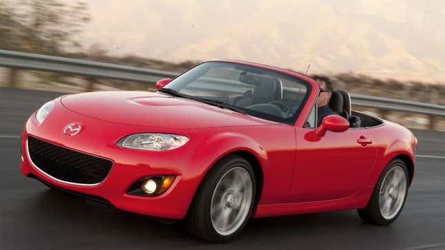 A photo of a red NC Mazda Miata. 