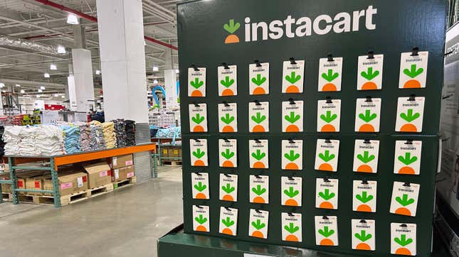 Instacart gift cards at a Costco megastore in Queens, New York. 