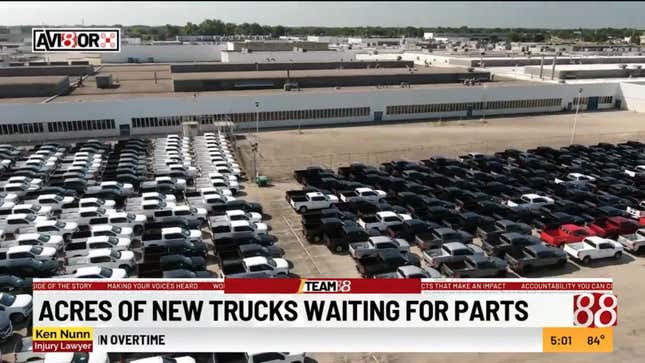 Let’s play “count how many trucks are a color.” I count the two red ones, though one truck nearby might be a very dark blue