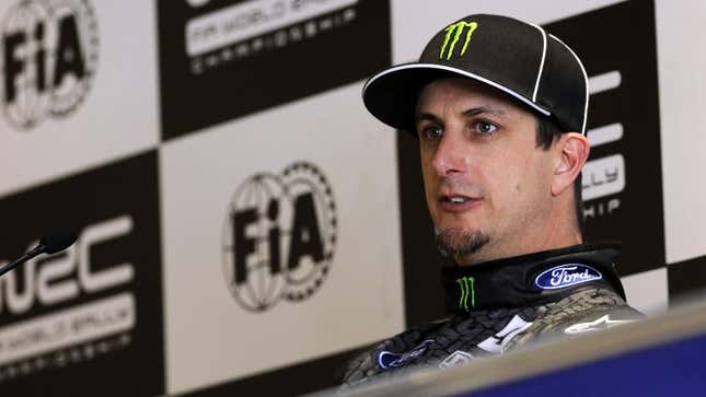 Ken Block during a press conference at Rally Mexico in 2010