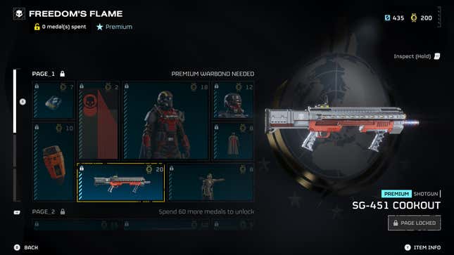 SG-451 Cookout unlock page in Helldivers 2.