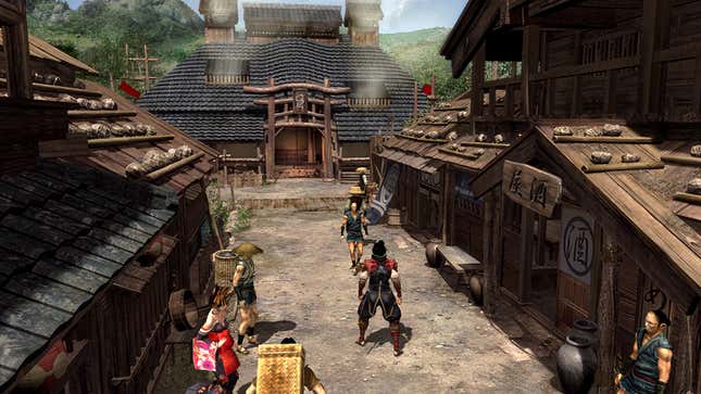 A screenshot of Onimusha 2 shows a town.