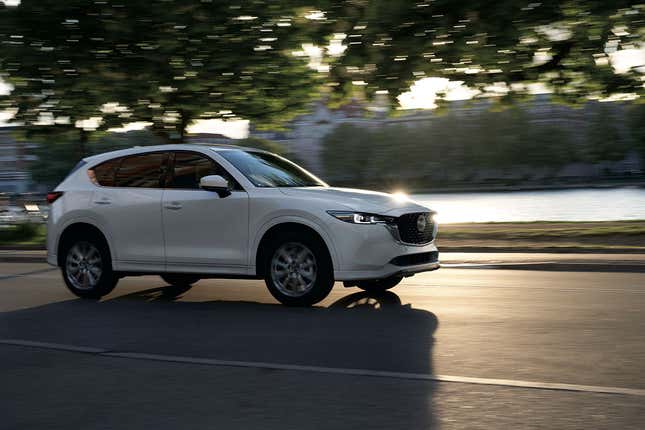 A white Mazda CX-5.