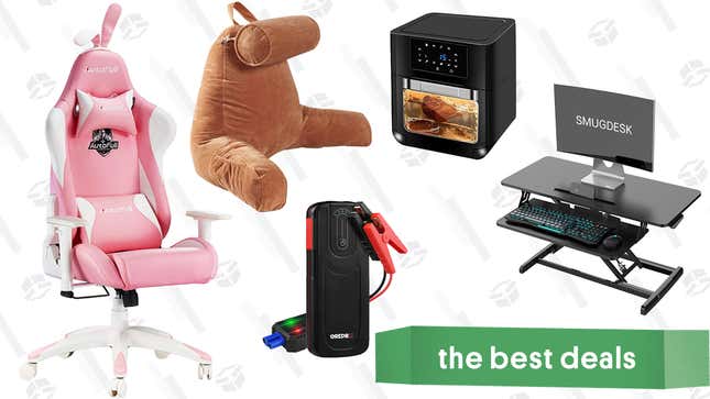 Image for article titled Sunday&#39;s Best Deals: AutoFull Gaming Chair, SMUGDESK Standing Desk Converter, Grepro Jump Starter, and More