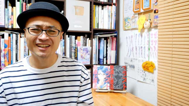 Illustrator Naoki Saito sits in a room full of books in a February 24 YouTube video.