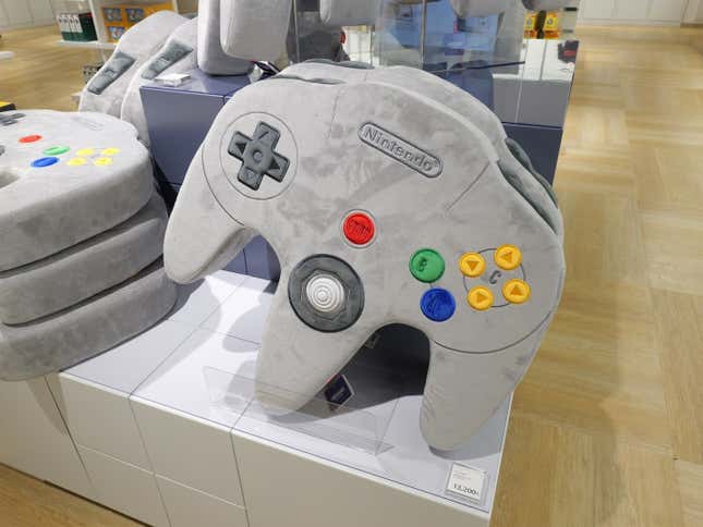 Photos show merch found at the Nintendo museum.