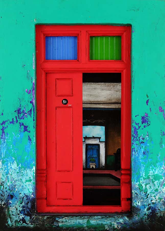 Santhanakrishnan-door-painting-India