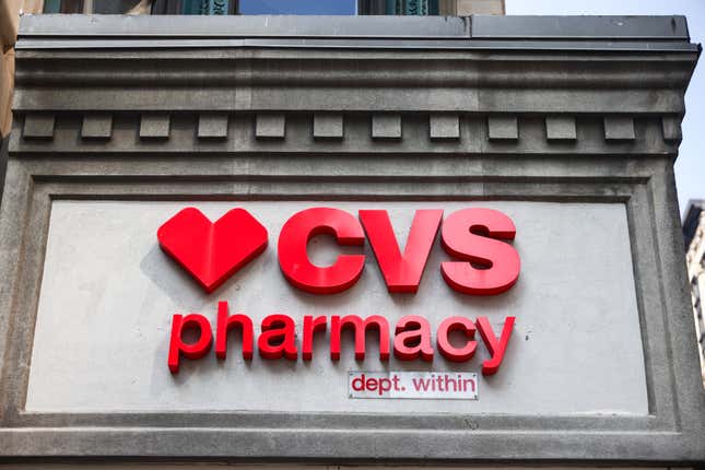 CVS Pharmacy logo is seen in Manhattan, New York.